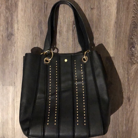 Steve Madden Bags Large Black Steve Madden Tote With Gold Hardware